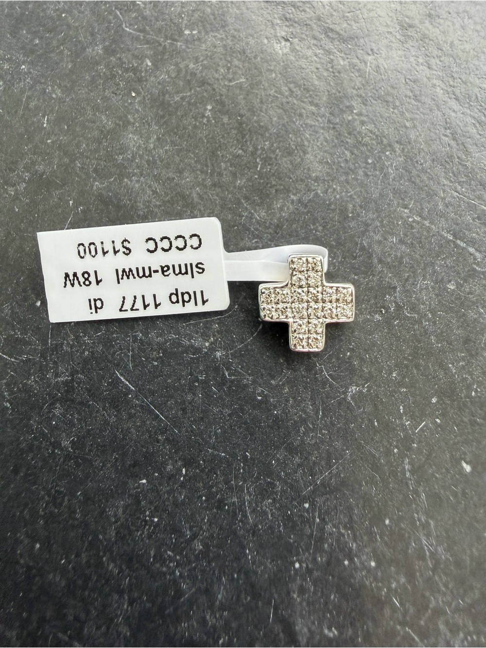 18kt White Gold Pave Cross Pendant
